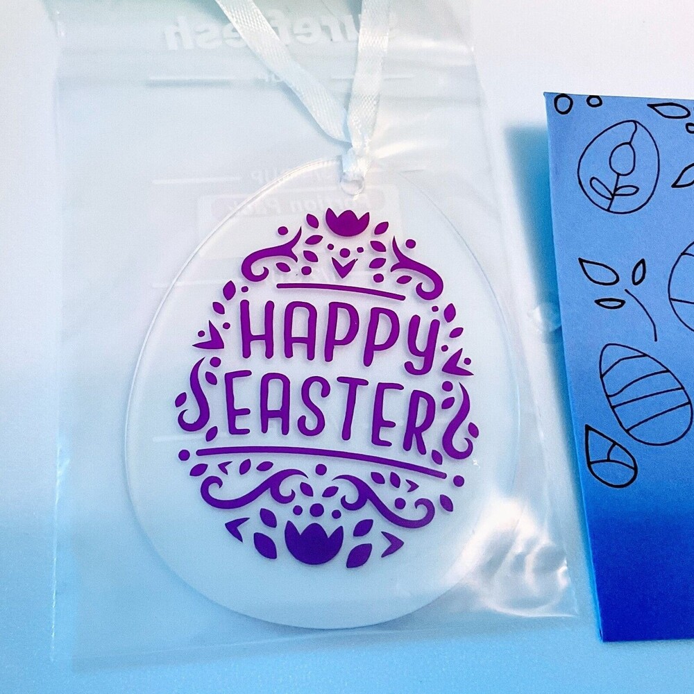 Charming Easter Egg Ornament – Rustic Spring Décor Purple